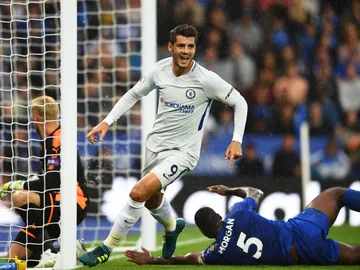 Morata celebra su gol contra el Leicester Morata celebra su gol contra el Leicester