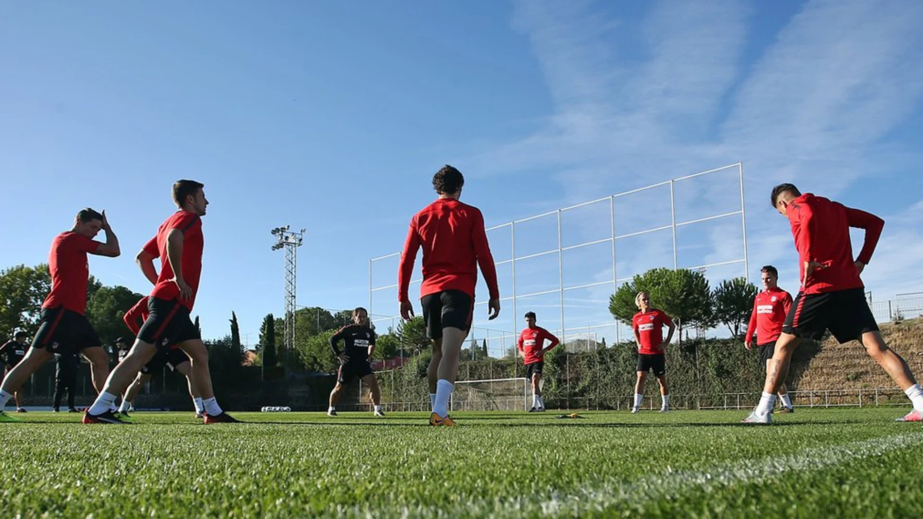 El Atlético en el entrenamiento
