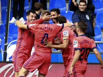 La Real Sociedad celebra un gol