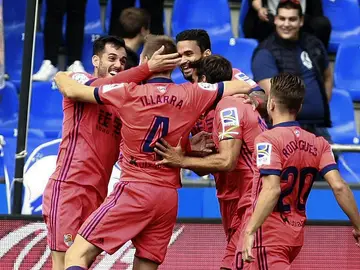 La Real Sociedad celebra un gol La Real Sociedad celebra un gol