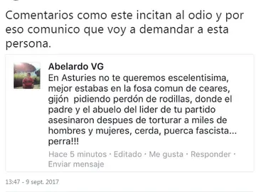La alcaldesa anuncia en Twitter que demandará al hombre que la insultó La alcaldesa anuncia en Twitter que demandará al hombre que la insultó