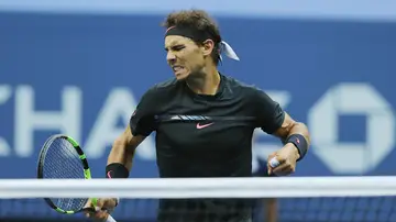 Nadal celebra un punto contra Anderson Nadal celebra un punto contra Anderson