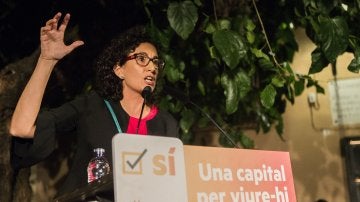  La secretaria general de ERC, Marta Rovira, en un acto del partido, previo a la Diada en el Fossar de les Moreres, en Barcelona