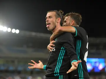 Bale celebrando el gol ante la Real Sociedad Bale celebrando el gol ante la Real Sociedad
