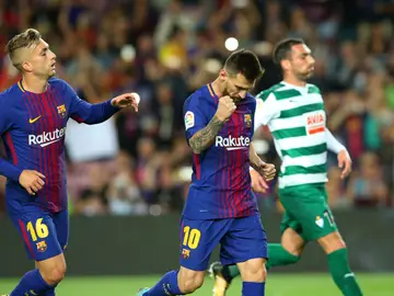 Messi celebra el 1-0 ante el Eibar Messi celebra el 1-0 ante el Eibar