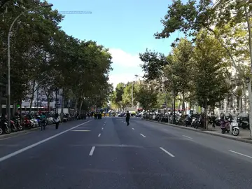 Gran Vía de Barcelona cortada Gran Vía de Barcelona cortada