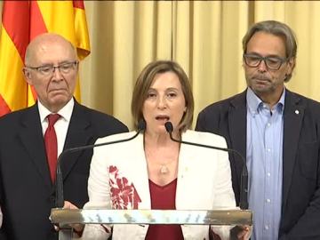 Carme Forcadell, durante la comparecencia