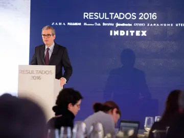 El presidente de Inditex, Pablo Isla, durante la presentación de unos resultados del grupo Inditex El presidente de Inditex, Pablo Isla, durante la presentación de unos resultados del grupo Inditex
