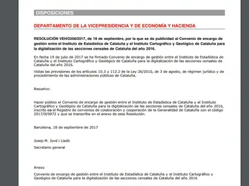 El encarlgo para digitalizar y actualizar el censo catalán del 2016 publicado en el Dogc El encarlgo para digitalizar y actualizar el censo catalán del 2016 publicado en el Dogc