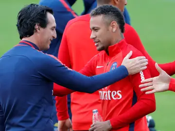 Emery con Neymar Emery con Neymar