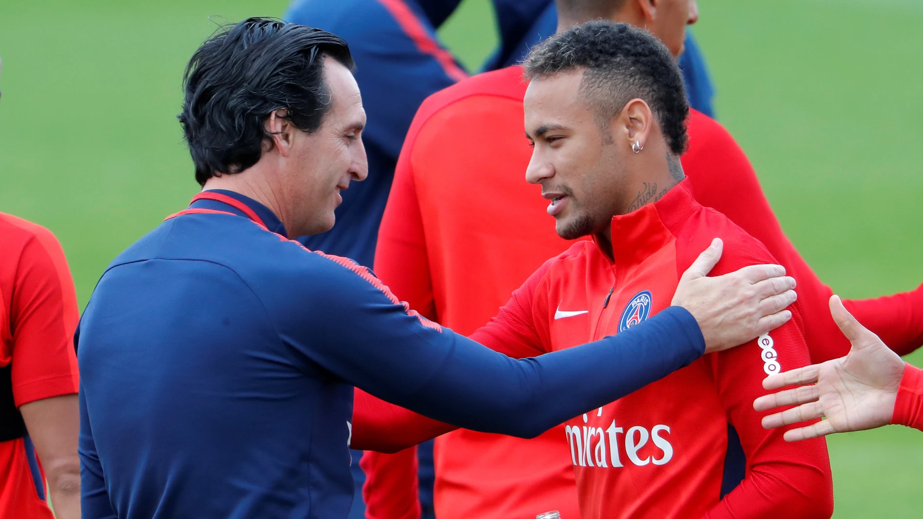 Emery con Neymar Emery con Neymar