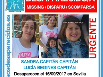 Sandra y Lucía, madre e hija desaparecidas en extrañas circunstancias en Sevilla Sandra y Lucía, madre e hija desaparecidas en extrañas circunstancias en Sevilla