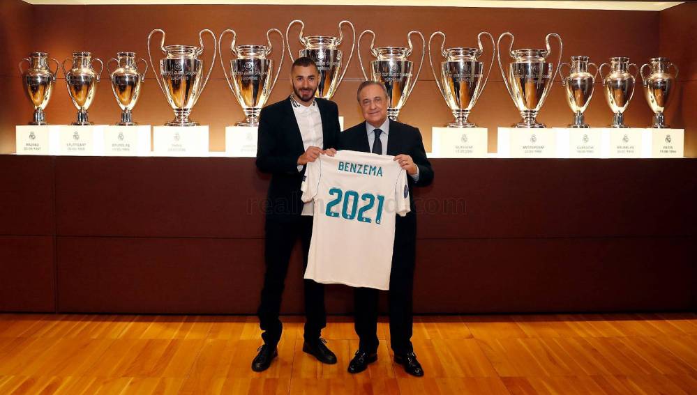 Benzema, junto a Florentino Pérez