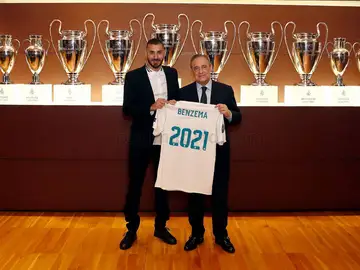 Benzema, junto a Florentino Pérez Benzema, junto a Florentino Pérez
