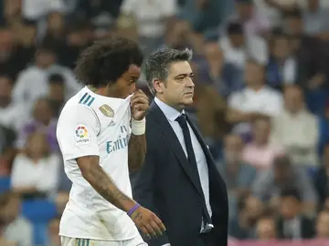 Marcelo se retira del Santiago Bernabéu Marcelo se retira del Santiago Bernabéu