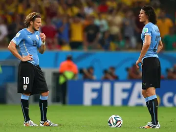 Forlán y Cavani en la selección de Uruguay Forlán y Cavani en la selección de Uruguay