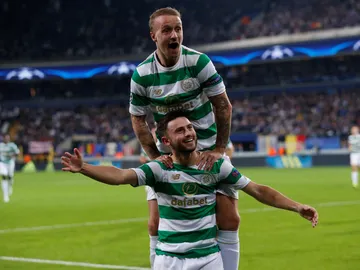 El Celtic de Glasgow celebra uno de los goles ante el Anderlecht El Celtic de Glasgow celebra uno de los goles ante el Anderlecht