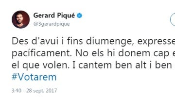 Piqué muestra su apoyo al referéndum