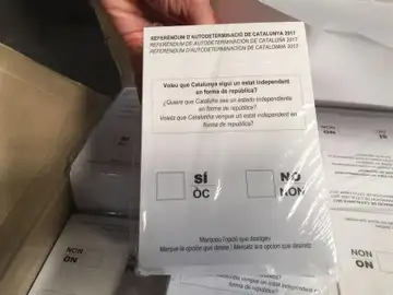 Papeletas del referéndum del 1-O incautadas por la Guardia Civil Papeletas del referéndum del 1-O incautadas por la Guardia Civil