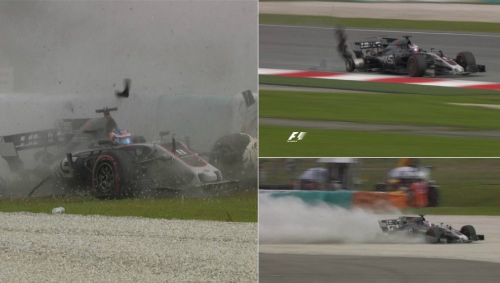 El accidente de Grosjean en Malasia