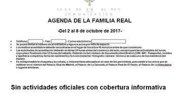 Agenda de la Casa Real Agenda de la Casa Real