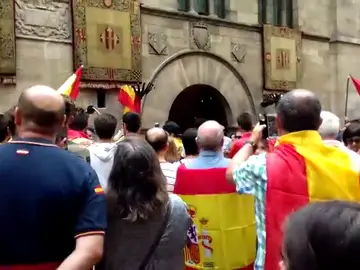 Cientos de personas se manifiestan con banderas españolas en Madrid y Barcelona Cientos de personas se manifiestan con banderas españolas en Madrid y Barcelona