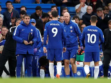 Morata se retira lesionado en el Chelsea-Manchester City Morata se retira lesionado en el Chelsea-Manchester City