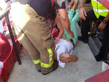Las asistencias médicas atiendan a una persona por un golpe de calor en el Pizjuán Las asistencias médicas atiendan a una persona por un golpe de calor en el Pizjuán