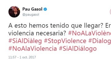 Pau Gasol condena la violencia empleada durante el referéndum ilegal