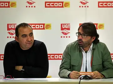 Los secretarios generales de UGT y CCOO de Cataluña, Camil Ros (d) y Javier Pacheco (i) Los secretarios generales de UGT y CCOO de Cataluña, Camil Ros (d) y Javier Pacheco (i)