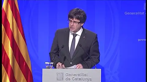 Primera comparecencia de Carles Puigdemont el lunes después del 1-O Primera comparecencia de Carles Puigdemont el lunes después del 1-O