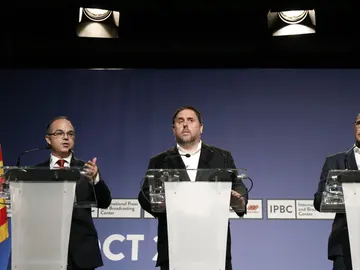 Imagen de archivo de Turull, Junqueras y Romeva Imagen de archivo de Turull, Junqueras y Romeva