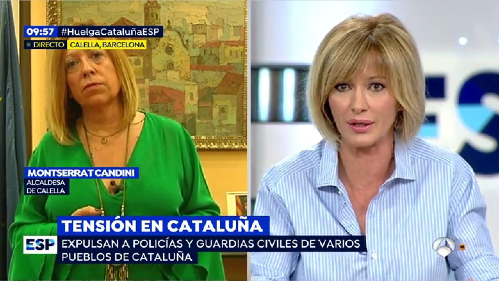 Susanna Griso, a la alcaldesa de Calella: "No podemos poner a la poblaci&oacute;n civil en una situaci&oacute;n tan complicada"