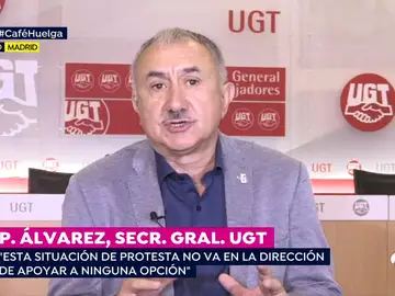 El secretario general de UGT: "En ningún caso avalamos la declaración unilateral de independencia" El secretario general de UGT: "En ningún caso avalamos la declaración unilateral de independencia"