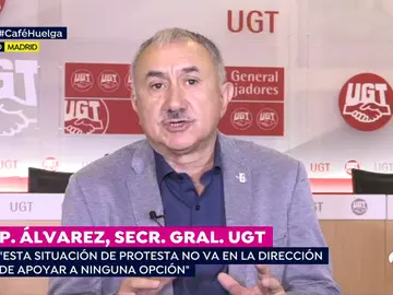 El secretario general de UGT: "En ningún caso avalamos la declaración unilateral de independencia" El secretario general de UGT: "En ningún caso avalamos la declaración unilateral de independencia"