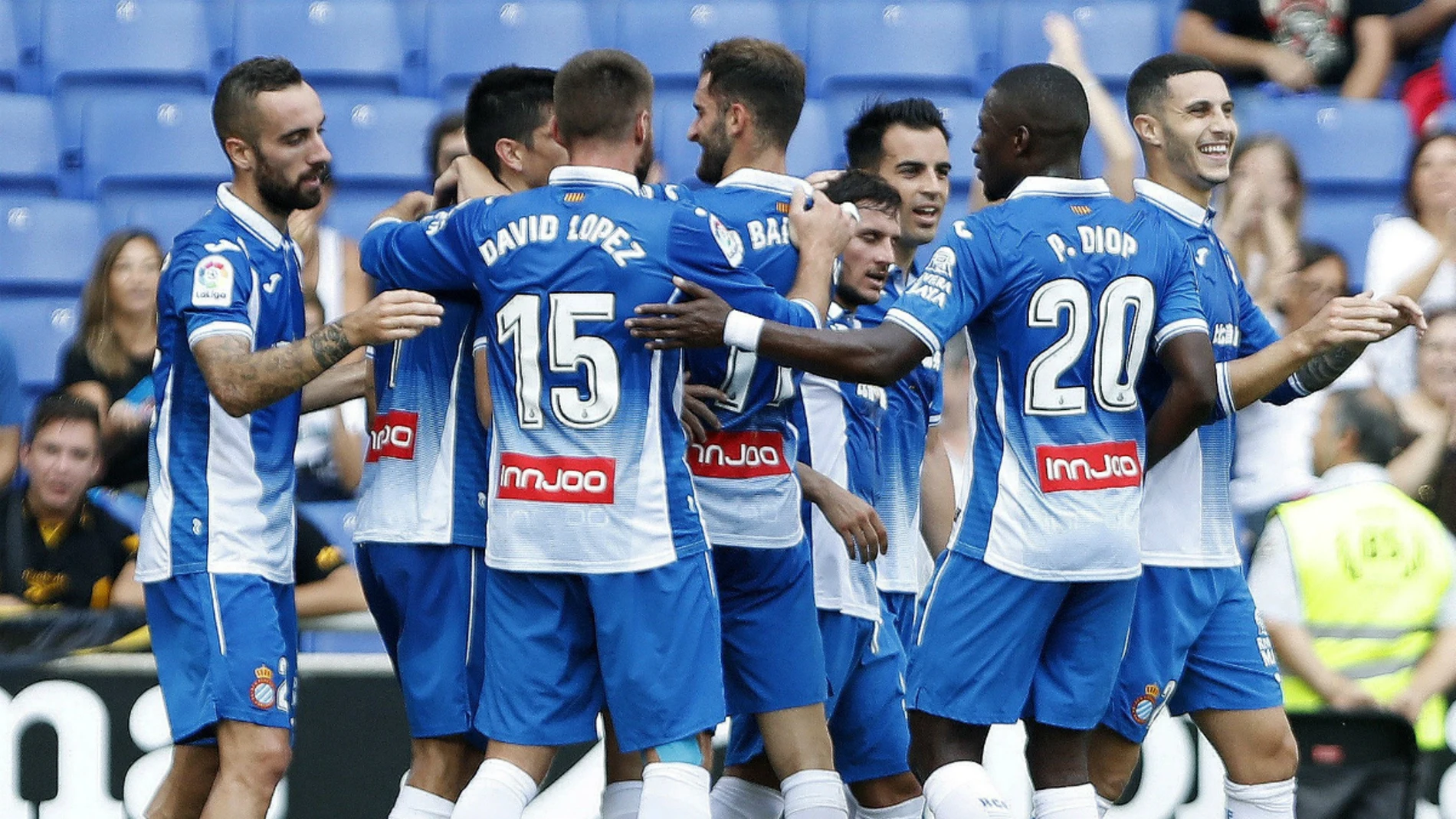 El Espanyol celebra un gol El Espanyol celebra un gol