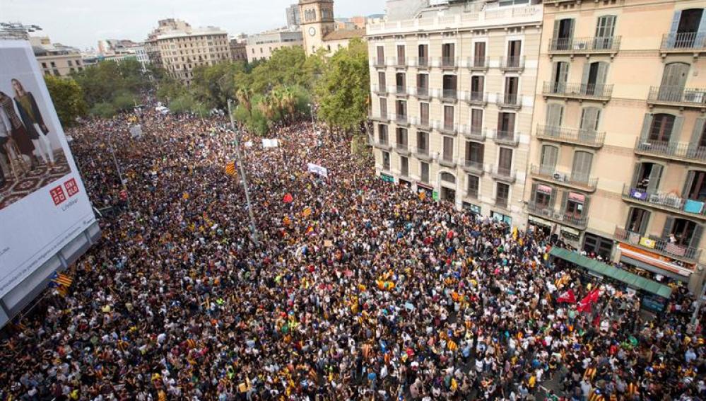 Protestas en la calle en Cataluña