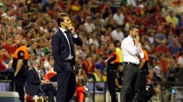 Lopetegui, durante el España - Albania