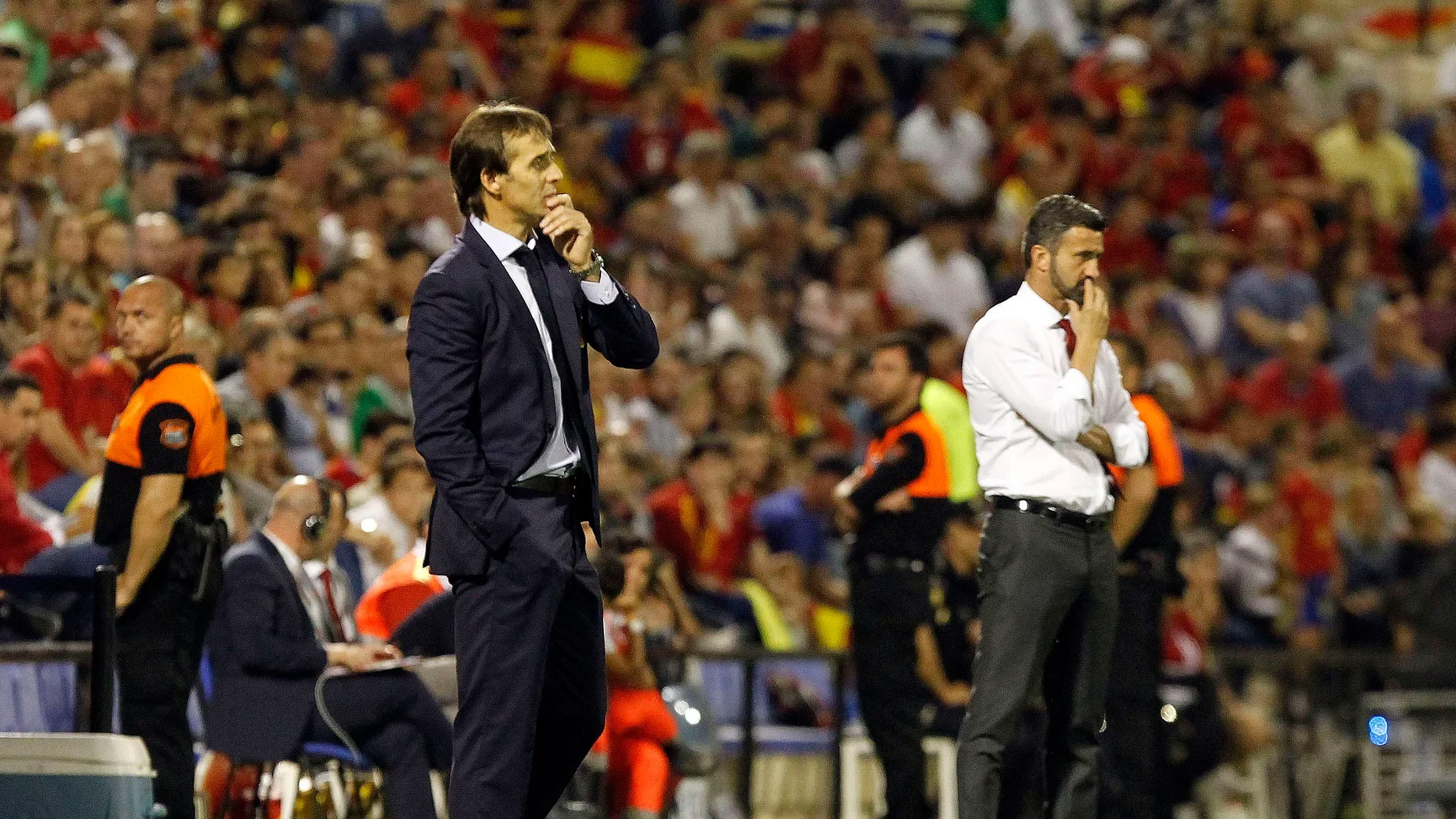 Lopetegui, durante el España - Albania Lopetegui, durante el España - Albania