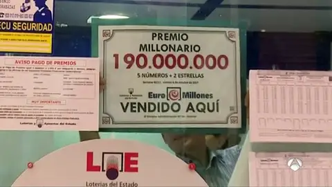 Premio de 190 millones de euros Premio de 190 millones de euros