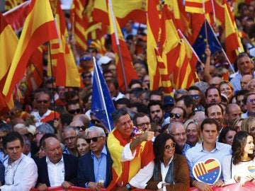 Xavier García Albiol en la manifestación en Barcelona por la unidad de España