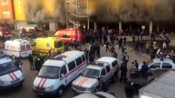 Incendio en un centro comercial cerca de Moscú