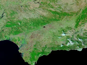 El punto es el incendio en Córdoba visto desde un satélite de la Nasa El punto es el incendio en Córdoba visto desde un satélite de la Nasa