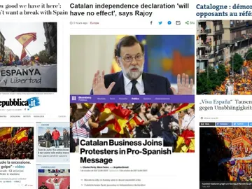 Los medios internacionales se hacen eco de la manifestación en Barcelona Los medios internacionales se hacen eco de la manifestación en Barcelona