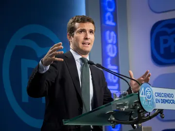 Pablo Casado en rueda de prensa Pablo Casado en rueda de prensa