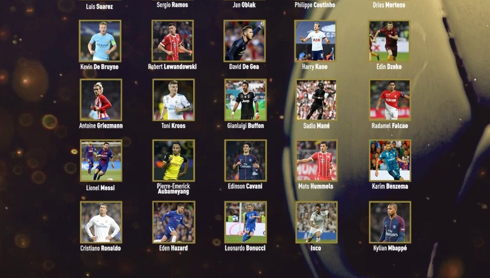 Los 30 nominados al Balón de Oro 2017