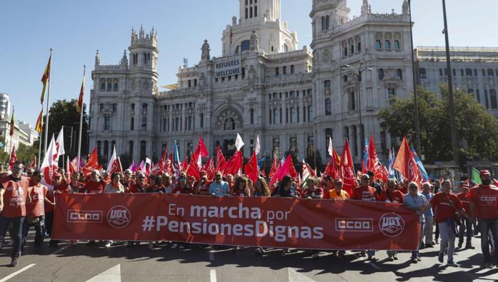 Las Marchas por las pensiones dignas, organizadas por CCOO y UGT