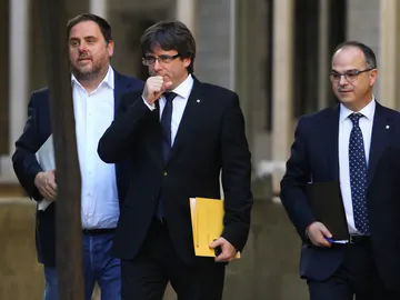Puigdemont, Junqueras y Turull Puigdemont, Junqueras y Turull