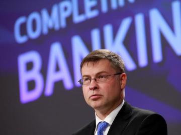 El vicepresidente de la Comisión Europea (CE) para el Euro y el Diálogo Social, Valdis Dombrovskis,