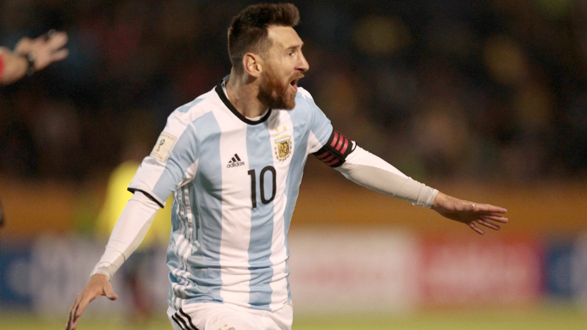 Leo Messi en el partido de Argentina contra Ecuador Leo Messi en el partido de Argentina contra Ecuador
